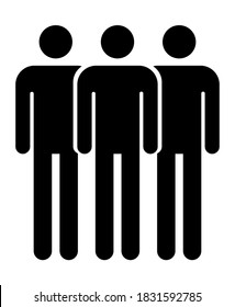 Agrupar a la gente con un icono plano aislado en el fondo blanco. Símbolo de trabajo en equipo. Ilustración vectorial comunitaria