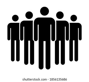 Agrupar a la gente con un icono plano aislado en el fondo blanco. Símbolo de trabajo en equipo. Ilustración vectorial comunitaria