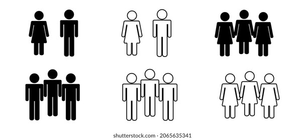 Grouping People Ilustration Icons Vector.