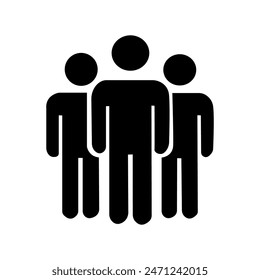 Grouping People Ilustration Icons Vector, Set of people icons in flat style. Crowd. Group of people - icon. Company or team person, black group of people icon. black icon, sign, business icon image, 