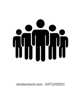 Grouping People Ilustration Icons Vector, Set of people icons in flat style. Crowd. Group of people - icon. Company or team person, black group of people icon. black icon, sign, business icon image, 