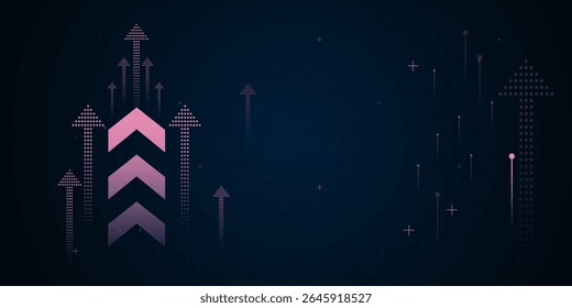Groups of Dotted arrows and data lines suggest analytics or stock trends, making this background suitable for business or finance themes. enhancing a sense of vector illustration
