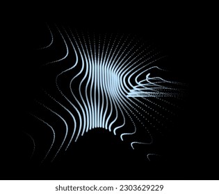 Groups of explosions and bursts of energy. Scattering galaxies, universes and stars. Gravitation curves trajectories. Sea of information. Net point forms space power fabric. Light receding surface.
