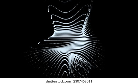 Groups of explosions and bursts of energy. Scattering galaxies, universes and stars. Gravitation curves trajectories. Sea of information. Net point forms space power fabric. Light receding surface.