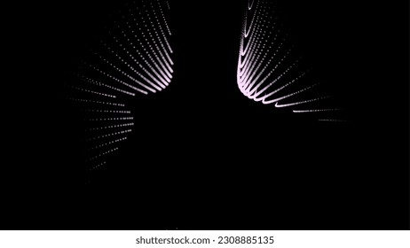 Groups of explosions and bursts of energy. Scattering galaxies, universes and stars. Gravitation curves trajectories. Sea of information. Net point forms space power fabric. Light receding surface.