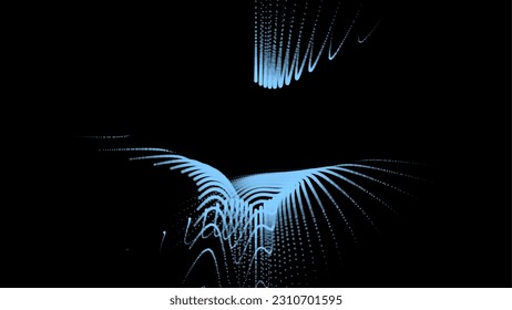 Groups of explosions and bursts of energy. Scattering galaxies, universes and stars. Gravitation curves trajectories. Sea of information. Net point forms space power fabric. Light receding surface.