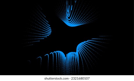Groups of explosions and bursts of energy. Scattering galaxies, universes and stars. Gravitation curves trajectories. Sea of information. Net point forms space power fabric. Light receding surface.