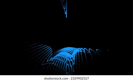 Groups of explosions and bursts of energy. Scattering galaxies, universes and stars. Gravitation curves trajectories. Sea of information. Net point forms space power fabric. Light receding surface.