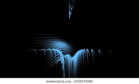Groups of explosions and bursts of energy. Scattering galaxies, universes and stars. Gravitation curves trajectories. Sea of information. Net point forms space power fabric. Light receding surface.