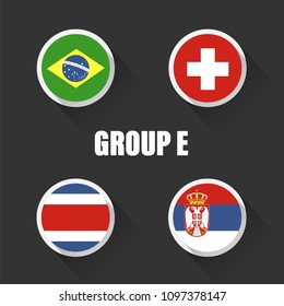 Groups football world championship in Russia. Vector illustration country flags.