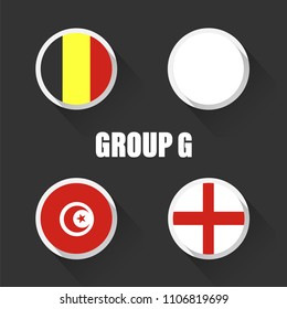 Groups football world championship in Russia. Vector illustration country flags.