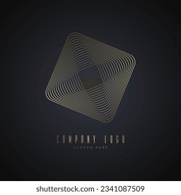 Groups of golden rectangles Logo, vector trade mark for company on dark background