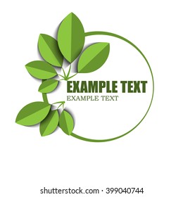 groups of green leaves on white, eco logo