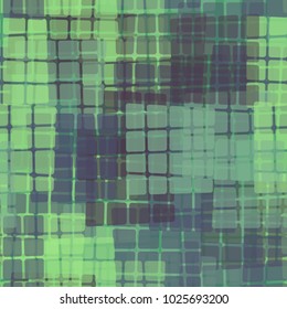 Groups from oblique translucent quadrilaterals form an unusual grunge pattern. Seamless pattern.