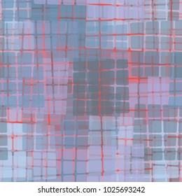 Groups from oblique translucent quadrilaterals form an unusual grunge pattern. Seamless pattern.