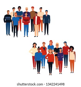 Groups of people cartoons