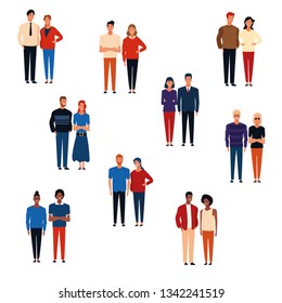 Groups of people cartoons