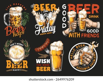 Groups of people gather to celebrate Friday night with various types of craft beer enjoying good conversation and laughter while savoring their drinks and snacks.