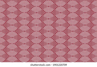 The groups of red geometric shapes are arranged in a certain order. Seamless pattern vector.