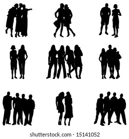 groups, silhouttes