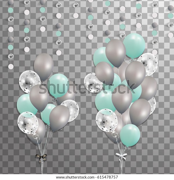 Groups Turquoise Silver White Transparent Helium Stock