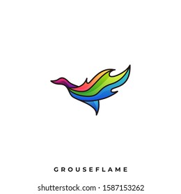 Grouse Flame Illustration Vector Template. Suitable for Creative Industry, Multimedia, entertainment, Educations, Shop, and any related business
