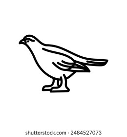 Grouse Outline Icon, Vector illustration