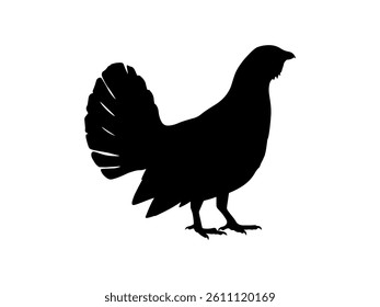 Grouse silhouette vector flat illustration design.