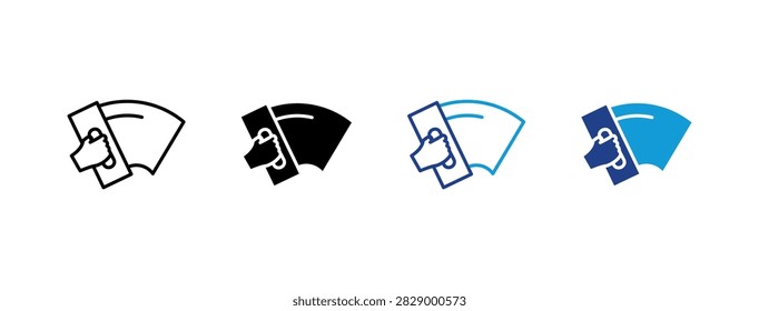 Grout Cleaning Squeegee icon set multi style