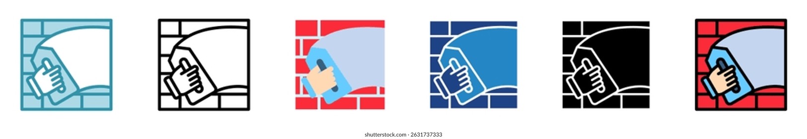 Grouter multi estilo, mini ilustração ícone conjunto. contorno, plano, glifo, cor da linha. vetor para IU, UX, aplicativo, web, digital ou impressão, relacionado à indústria, construção, engenharia civil.