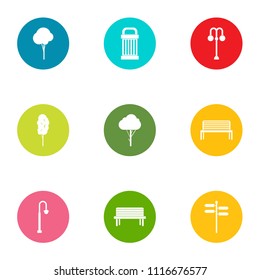 Grove icons set. Flat set of 9 grove vector icons for web isolated on white background