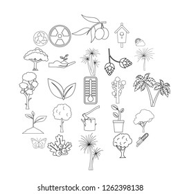 Grove icons set. Outline set of 25 grove vector icons for web isolated on white background