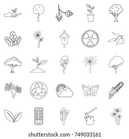 Grove icons set. Outline set of 25 grove vector icons for web isolated on white background