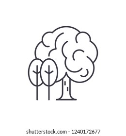 Grove line icon concept. Grove vector linear illustration, symbol, sign