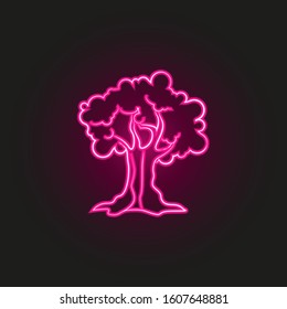 Grove, olive, leaf neon style icon. Simple thin line, outline vector of oliver icons for ui and ux, website or mobile application