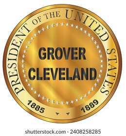 Grover Cleveland president of the United States of America round stamp 1st Term