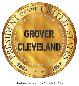 Grover Cleveland president of the United States of America round stamp 2nd term