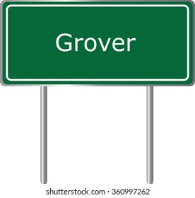 Grover , Colorado , road sign green vector illustration, road table, USA city