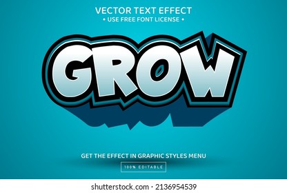 Grow 3D editable text effect template