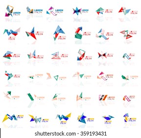 Grow up arrow origami abstract vector logo design template paper creative office icon business company symbol concept
