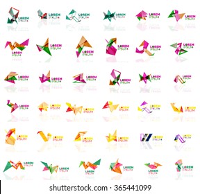 Crecer flecha origami abstracto logo vectorial plantilla de diseño papel creativo icono de oficina concepto de empresa