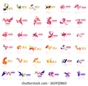 Grow up arrow origami abstract vector logo design template paper creative office icon business company symbol concept