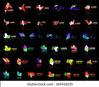 Crecer flecha origami abstracto logo vectorial plantilla de diseño papel creativo icono de oficina concepto de empresa