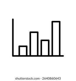 Grow bar flat icon vector set, linear outline icon, minimal vector illustration for interface design