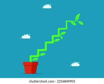 Grow up to be successful. A growing tree is a ladder to success. Finance and Investment concept vector
