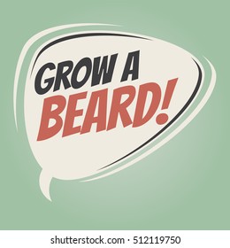grow a beard retro speech balloon