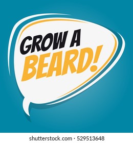 grow a beard retro speech balloon