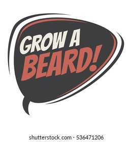 grow a beard retro speech balloon
