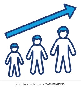 Grow Blue Icon Vector Illustration