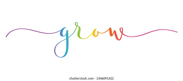 GROW brush calligraphy banner